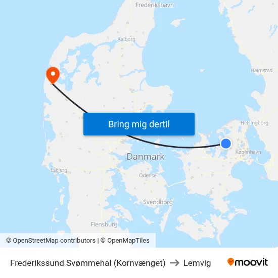 Frederikssund Svømmehal (Kornvænget) to Lemvig map