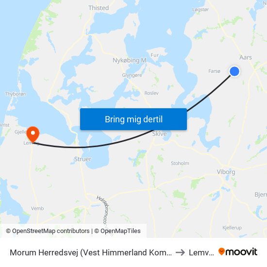 Morum Herredsvej (Vest Himmerland Komm.) to Lemvig map