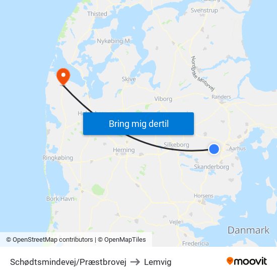 Schødtsmindevej/Præstbrovej to Lemvig map