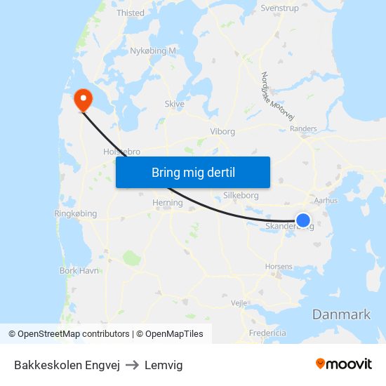 Bakkeskolen Engvej to Lemvig map