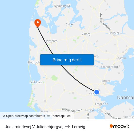 Juelsmindevej V Julianebjergvej to Lemvig map