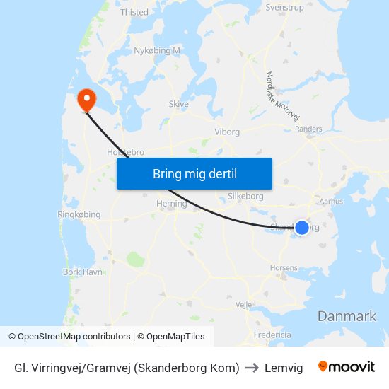 Gl. Virringvej/Gramvej (Skanderborg Kom) to Lemvig map