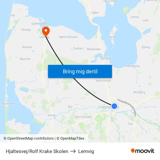 Hjaltesvej/Rolf Krake Skolen to Lemvig map