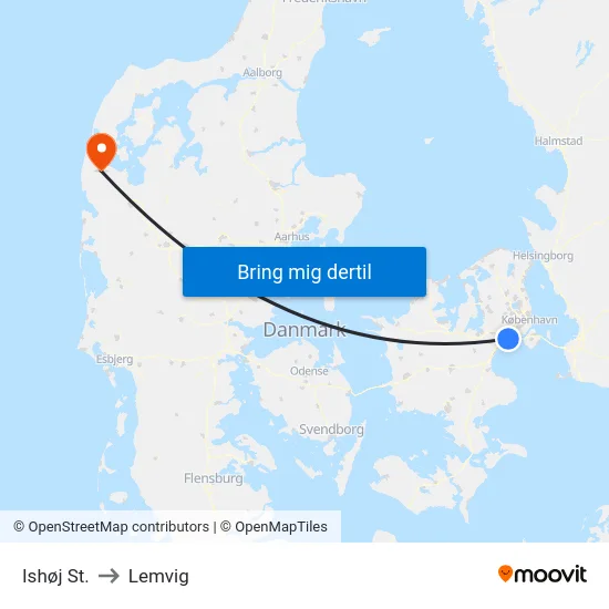 Ishøj St. to Lemvig map