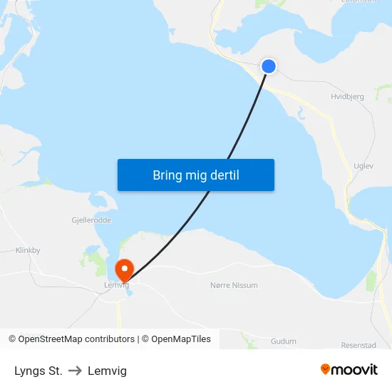 Lyngs St. to Lemvig map