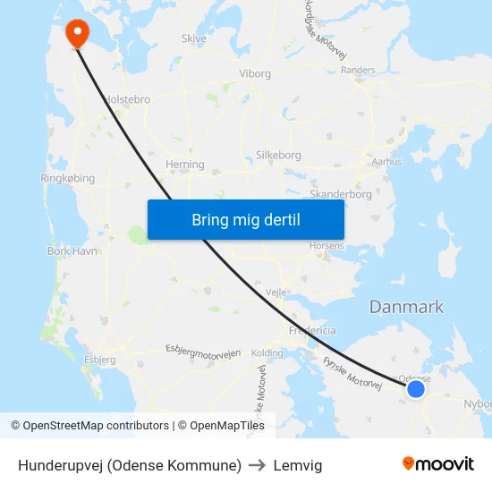 Hunderupvej (Odense Kommune) to Lemvig map