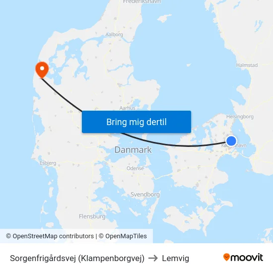Sorgenfrigårdsvej (Klampenborgvej) to Lemvig map