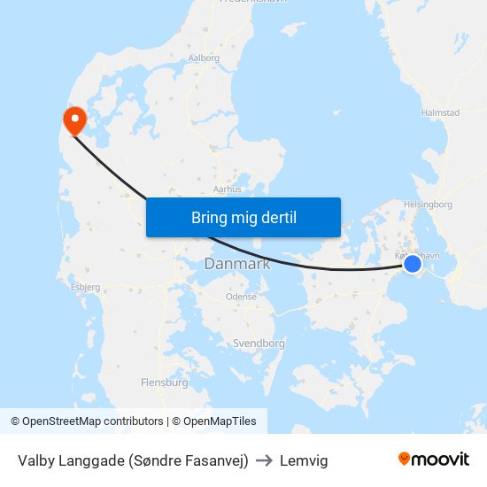 Valby Langgade (Søndre Fasanvej) to Lemvig map