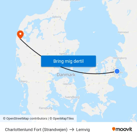 Charlottenlund Fort (Strandvejen) to Lemvig map
