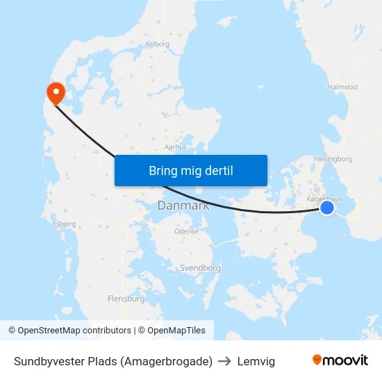 Sundbyvester Plads (Amagerbrogade) to Lemvig map