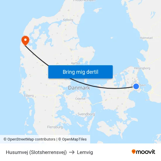 Husumvej (Slotsherrensvej) to Lemvig map
