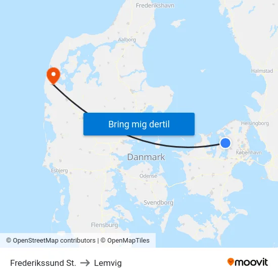 Frederikssund St. to Lemvig map