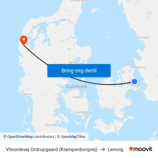 Vilvordevej Ordrupgaard (Klampenborgvej) to Lemvig map