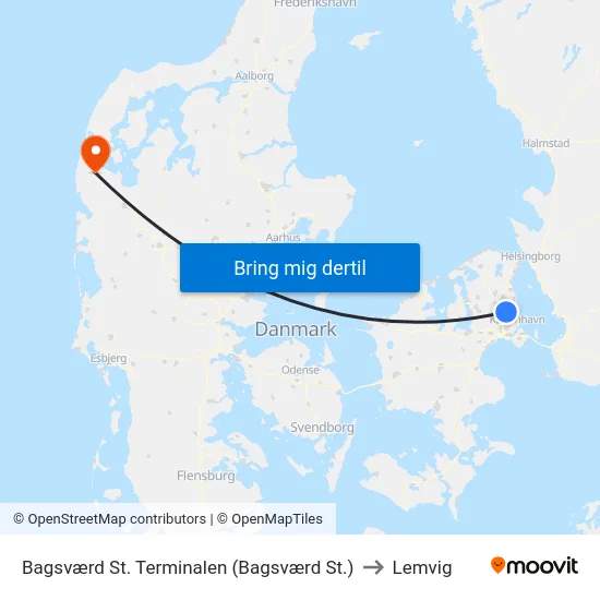 Bagsværd St. Terminalen (Bagsværd St.) to Lemvig map