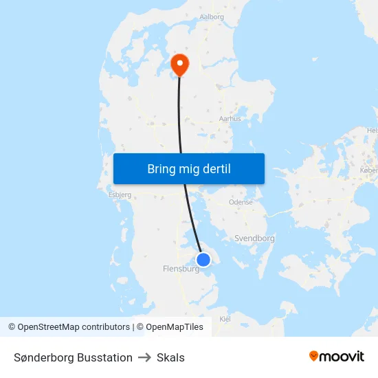 Sønderborg Busstation to Skals map