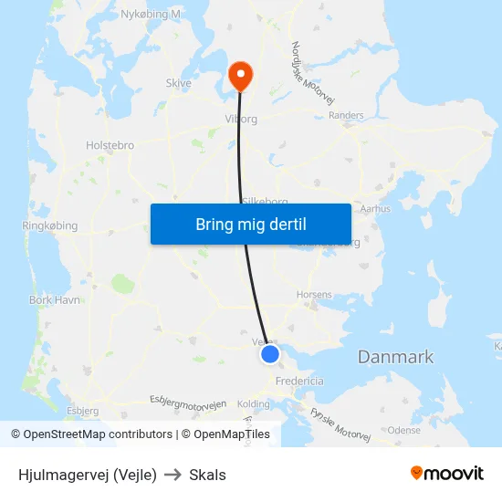 Hjulmagervej (Vejle) to Skals map