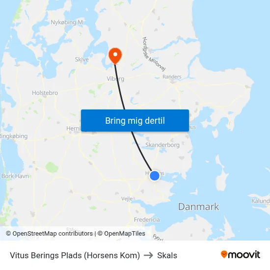 Vitus Berings Plads (Horsens Kom) to Skals map