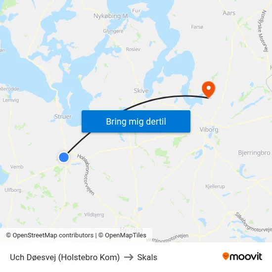 Uch Døesvej (Holstebro Kom) to Skals map