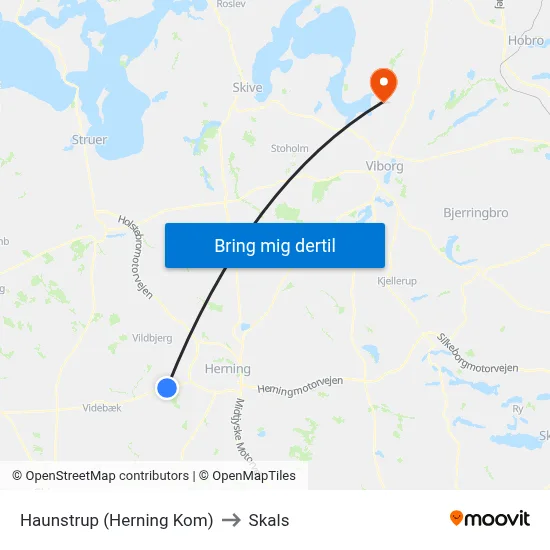 Haunstrup (Herning Kom) to Skals map