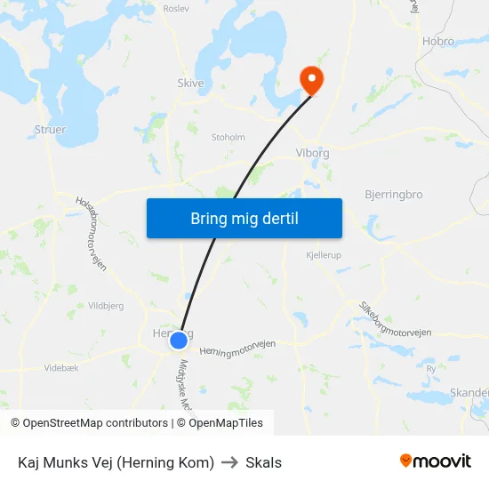 Kaj Munks Vej (Herning Kom) to Skals map