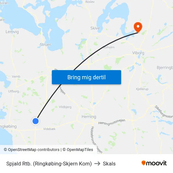 Spjald Rtb. (Ringkøbing-Skjern Kom) to Skals map