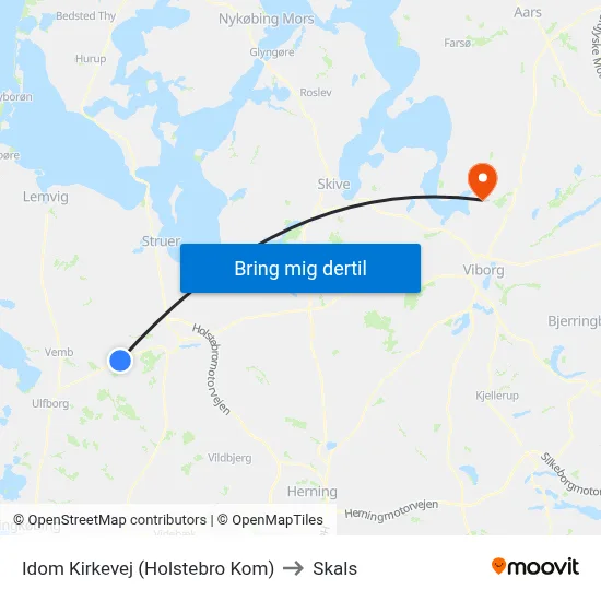 Idom Kirkevej (Holstebro Kom) to Skals map