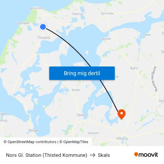 Nors Gl. Station (Thisted Kommune) to Skals map