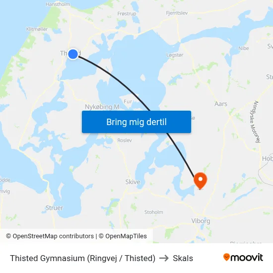 Thisted Gymnasium (Ringvej / Thisted) to Skals map