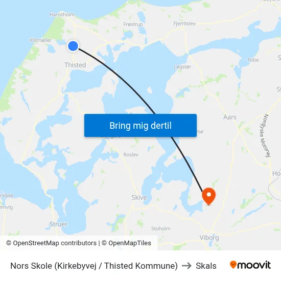 Nors Skole (Kirkebyvej / Thisted Kommune) to Skals map
