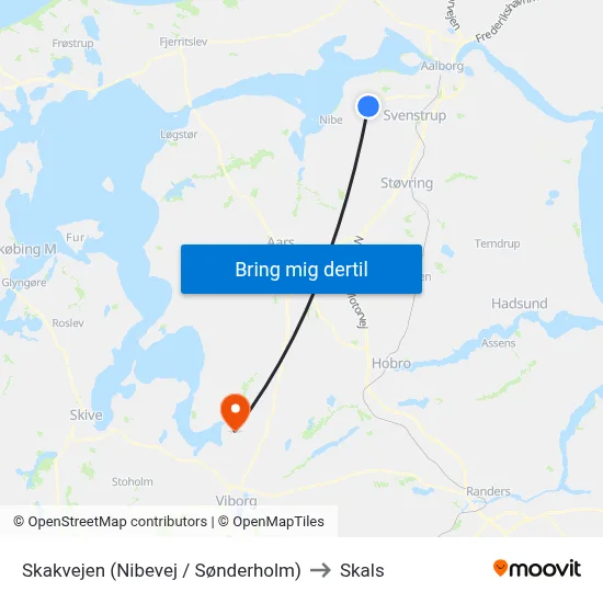Skakvejen (Nibevej / Sønderholm) to Skals map