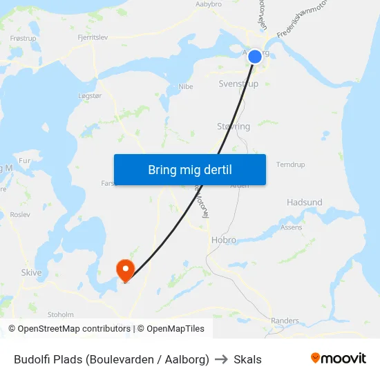 Budolfi Plads (Boulevarden / Aalborg) to Skals map