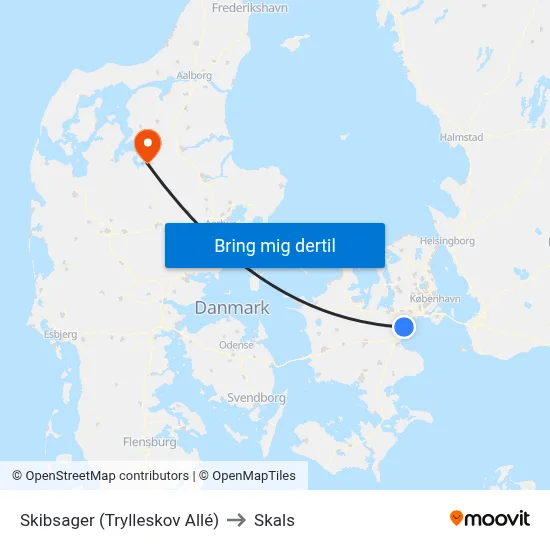 Skibsager (Trylleskov Allé) to Skals map