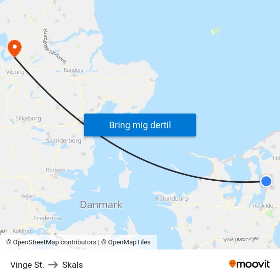 Vinge St. to Skals map