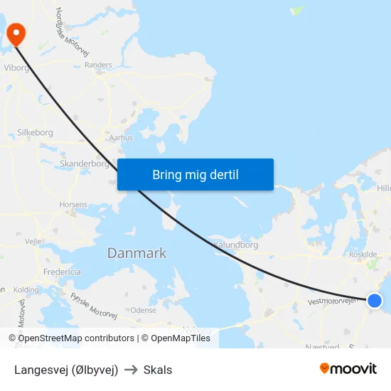 Langesvej (Ølbyvej) to Skals map