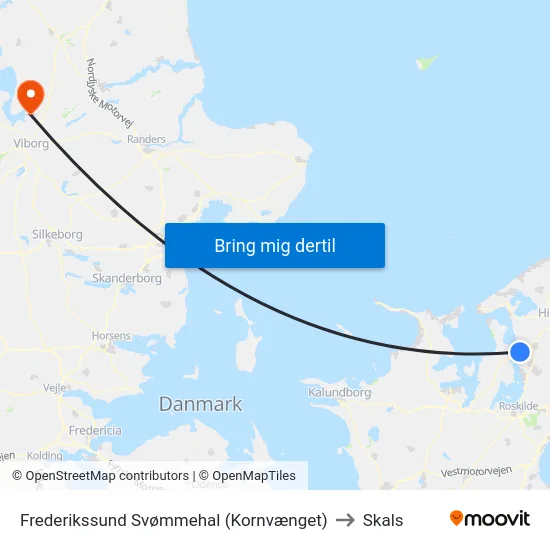 Frederikssund Svømmehal (Kornvænget) to Skals map