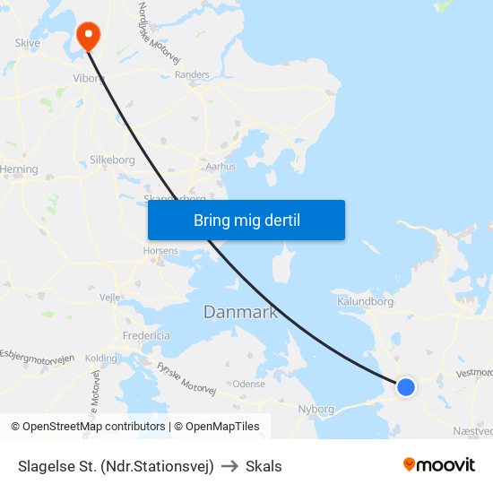 Slagelse St. (Ndr.Stationsvej) to Skals map