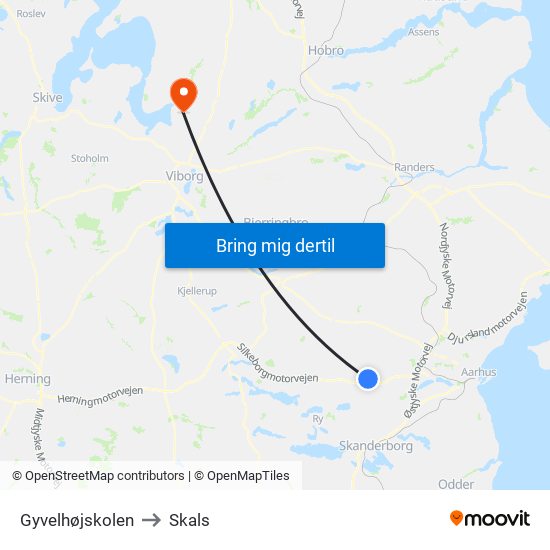 Gyvelhøjskolen to Skals map