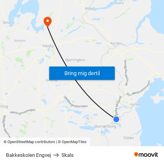 Bakkeskolen Engvej to Skals map