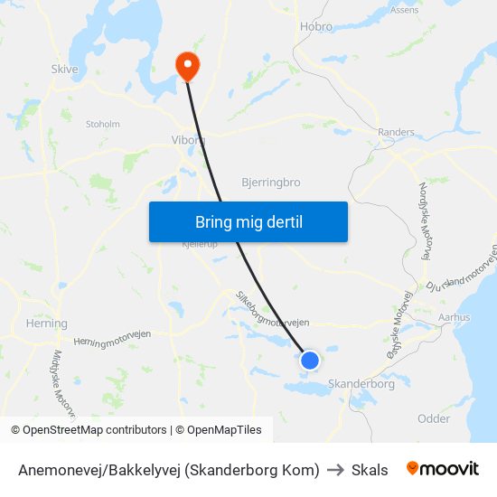 Anemonevej/Bakkelyvej (Skanderborg Kom) to Skals map