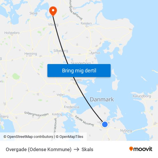 Overgade (Odense Kommune) to Skals map