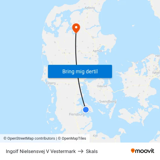 Ingolf Nielsensvej V Vestermark to Skals map