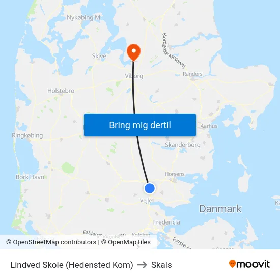 Lindved Skole (Hedensted Kom) to Skals map