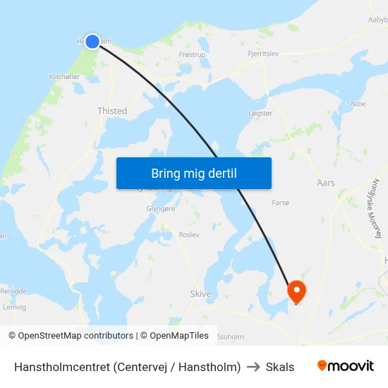 Hanstholmcentret (Centervej / Hanstholm) to Skals map