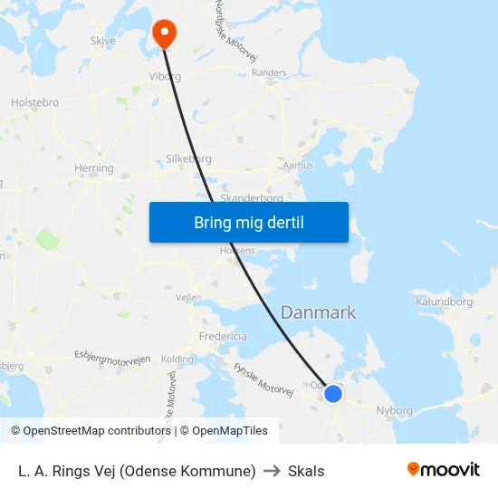 L. A. Rings Vej (Odense Kommune) to Skals map