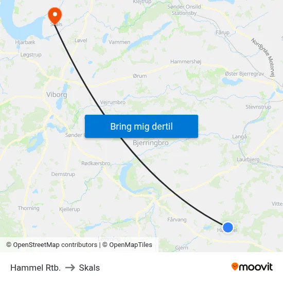 Hammel Rtb. to Skals map