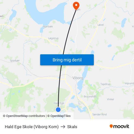 Hald Ege Skole (Viborg Kom) to Skals map