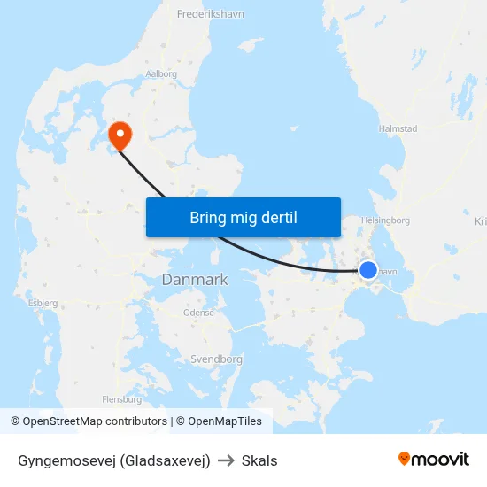 Gyngemosevej (Gladsaxevej) to Skals map