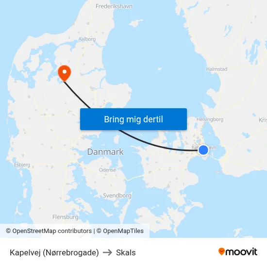 Kapelvej (Nørrebrogade) to Skals map