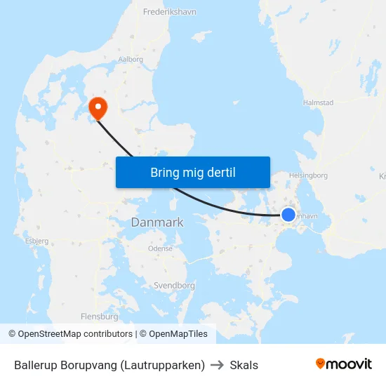 Ballerup Borupvang (Lautrupparken) to Skals map