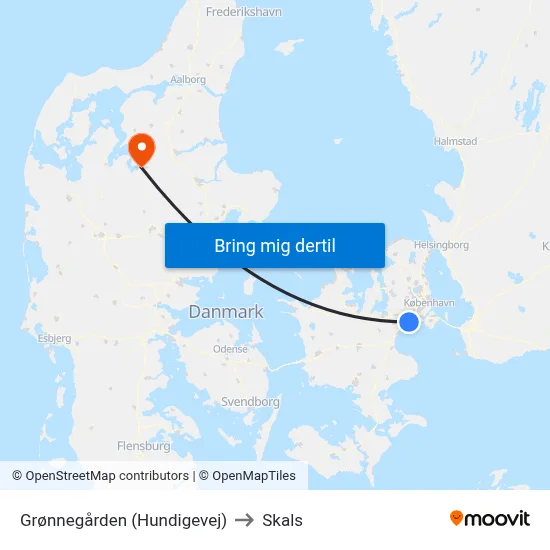 Grønnegården (Hundigevej) to Skals map